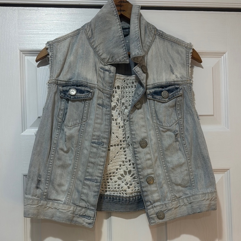 Aeropostale Light Blue Denim Vest